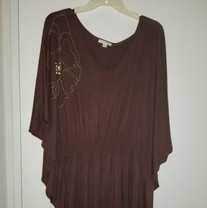 Brown Batwing Blouse